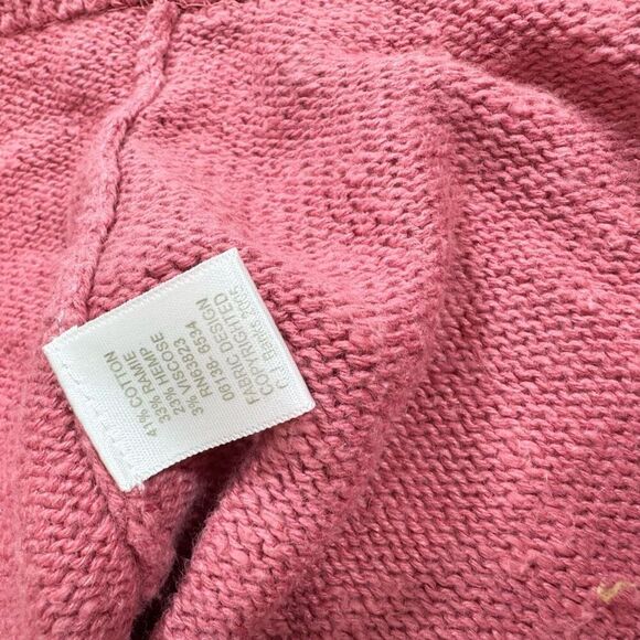 CJ Banks Cardigan Sweater Womens 2X Pink Hemp Blend Knit ARtsy V Neck Grandma - Picture 6 of 8